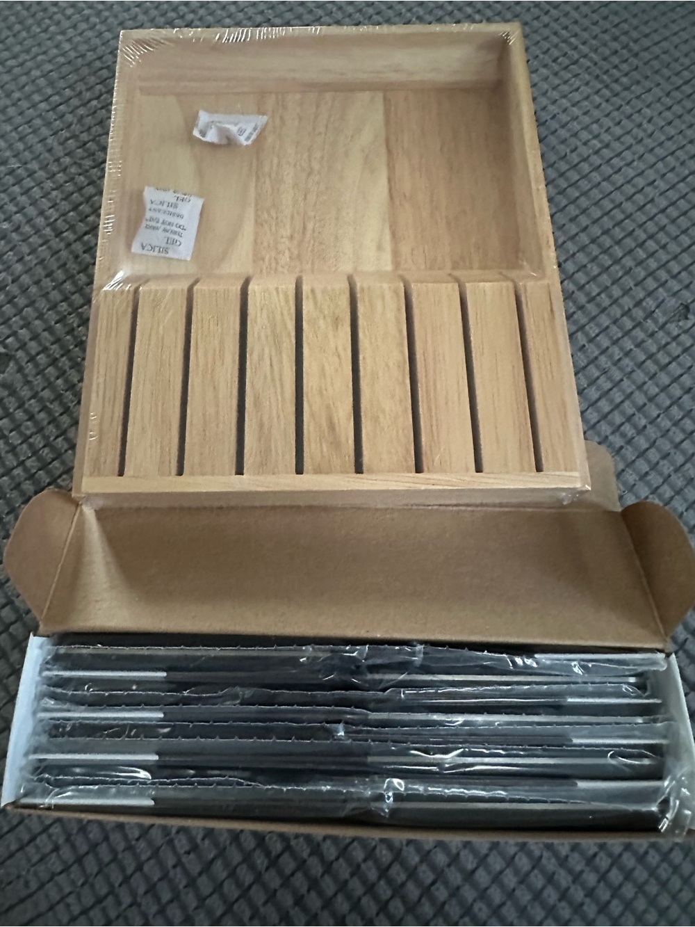 Wusthof Wooden Knife Storage Tray in Natural Wood